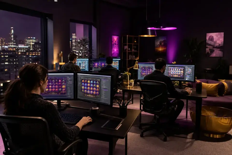 Abstract representation of a gaming project workspace